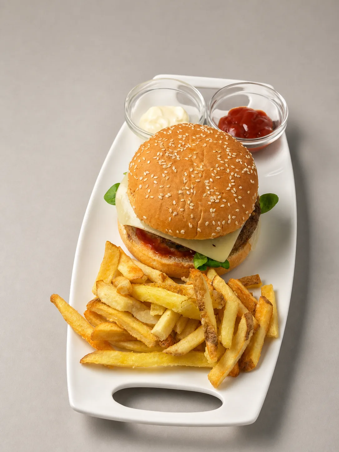 Hamburger con patatine